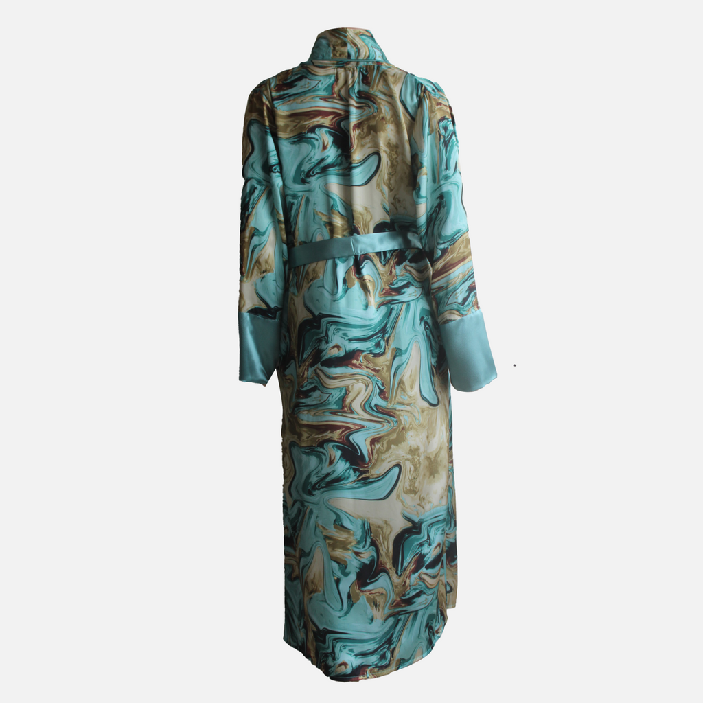 Coastal Ecliptic Green Landscape Robe-Back