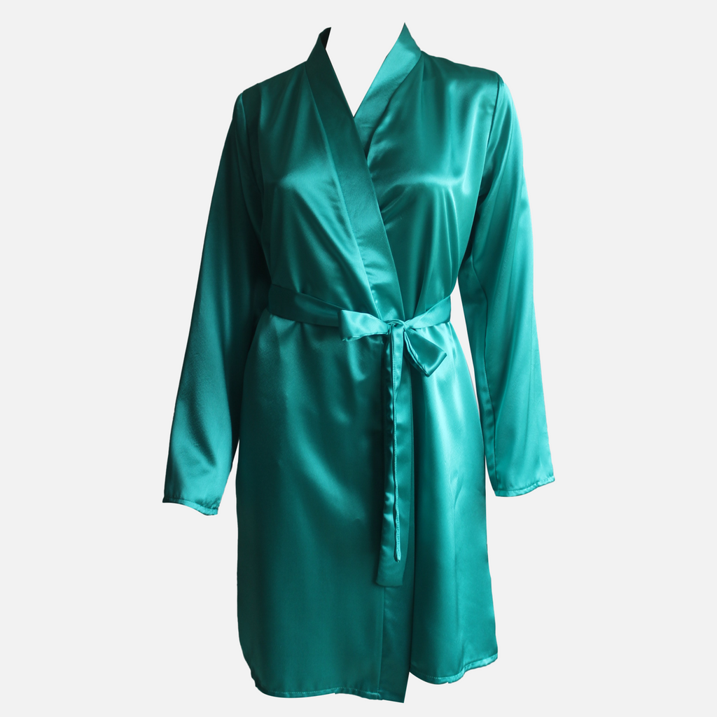 CASAVEVE FOREST GREEN MID ROBE-FRONT