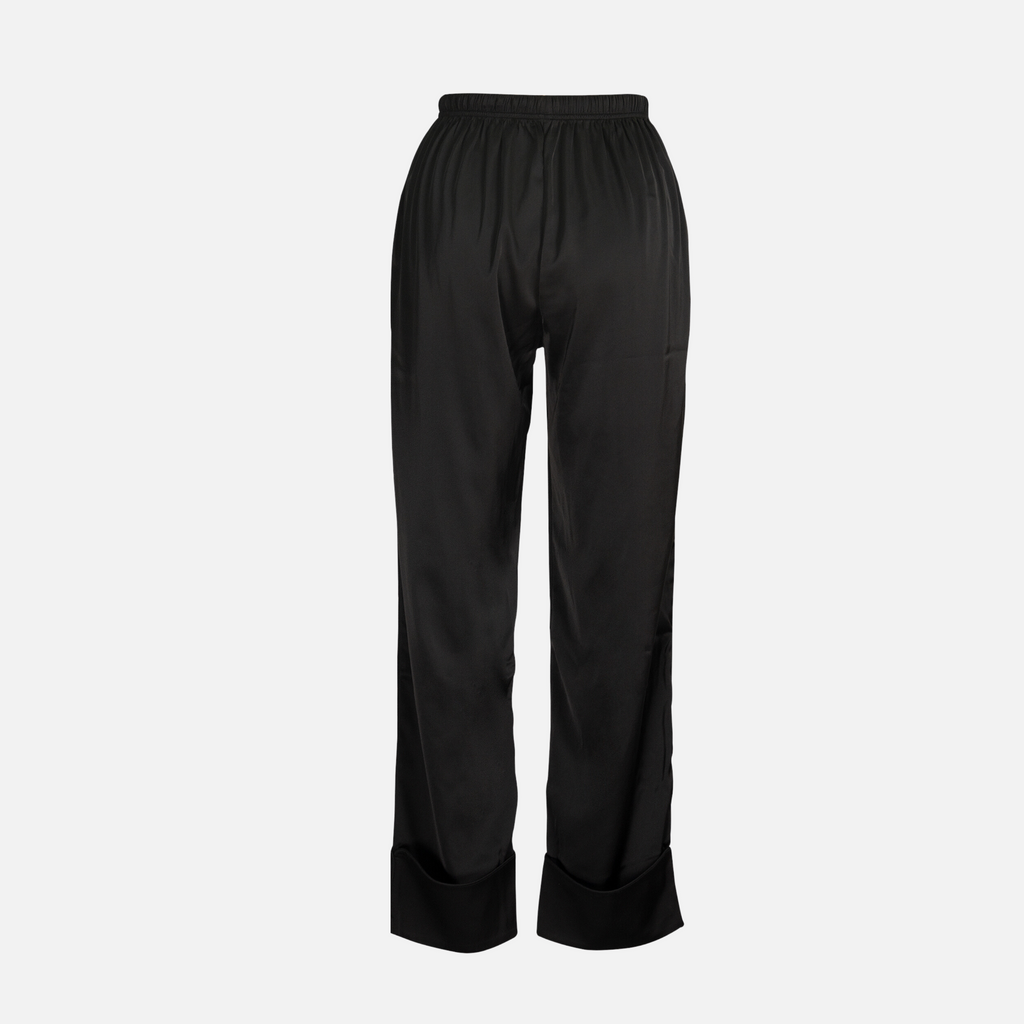 CASAVEVE JAGGER LOOSE BLACK PAJAMAS-FRONT PANTS