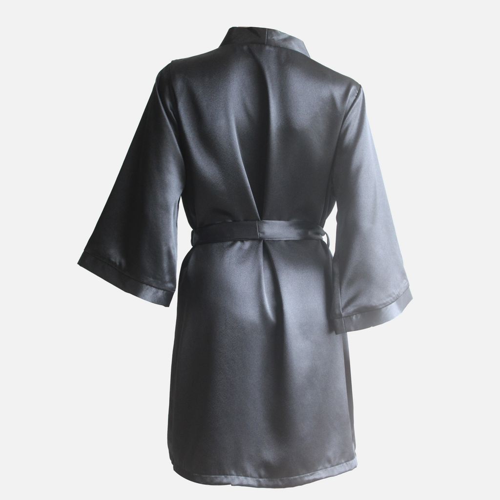 CASAVEVE MIDNIGHT TIE BLACK ROBE-BACK