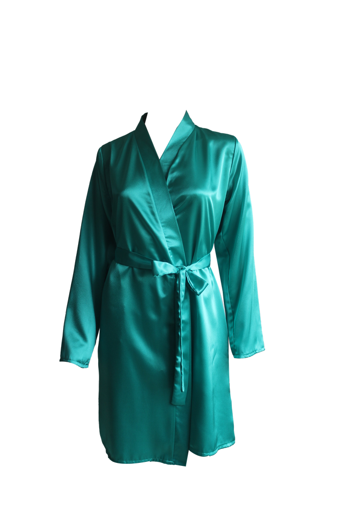 CASAVEVE FOREST GREEN MID ROBE-FRONT